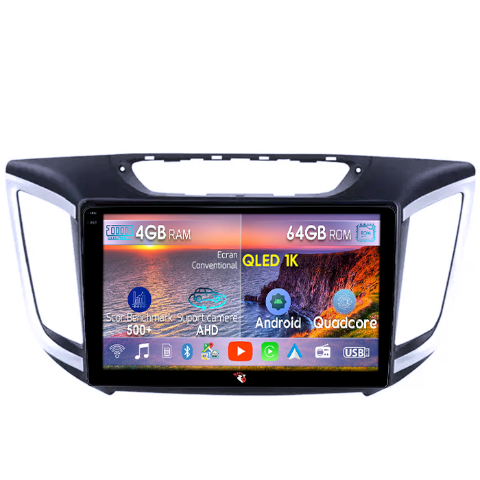 Navigatie dedicata Hyundai IX25 2015-2019, 4GB RAM 64GB ROM, Octacore, Android 14, Display QLED 1K 10", Carplay&Android Auto, SIM 4G, Ventilator Activ [1]