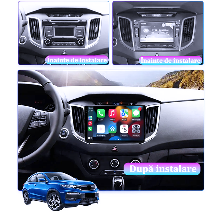 Navigatie dedicata Hyundai IX25/Creta, 8GB RAM 128GB ROM, Octacore, Platforma 7862, Android 14, Display QLED 9”, Suporta camera 360º, DSP, Carplay&Android Auto, SIM 4G, Ventilator Activ [7]