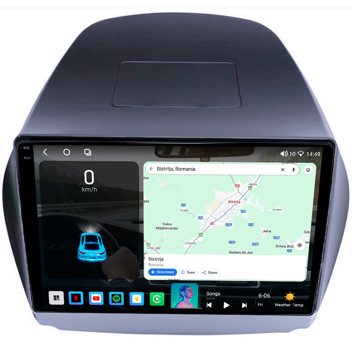 Navigatie dedicata Hyundai IX35 2009-2015, 4GB RAM 64GB ROM, Procesor Qualcomm Octacore, Android 14, Rezolutie 2K, Display QLED 9", DSP, Carplay&Android Auto, SIM 4G [3]
