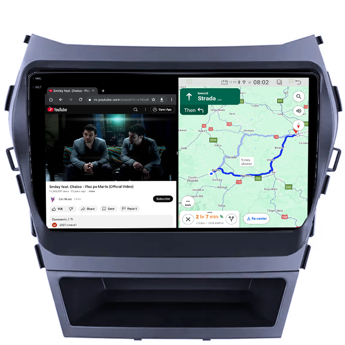 Navigatie dedicata Hyundai IX45 2013-2017, 4GB RAM 64GB ROM, Quad Core, Display 9" QLED 1K, Carplay, Android 14, Bluetooth, Magazin Play, Suport Camere AHD [5]