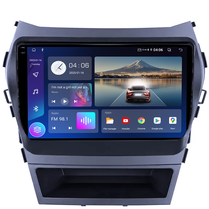 Navigatie dedicata Hyundai IX45 2013-2017, 4GB RAM 64GB ROM, Quad Core, Display 9" QLED 1K, Carplay, Android 14, Bluetooth, Magazin Play, Suport Camere AHD [2]