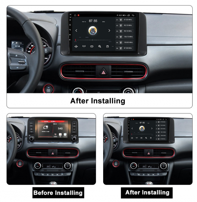 Navigatie dedicata Hyundai KONA 2018-2020, 4GB RAM 64GB ROM, Octacore, Android 13, Display QLED 10", DSP, Carplay, Android Auto, Internet, Youtube, Waze, WIFI, Bluetooth [5]