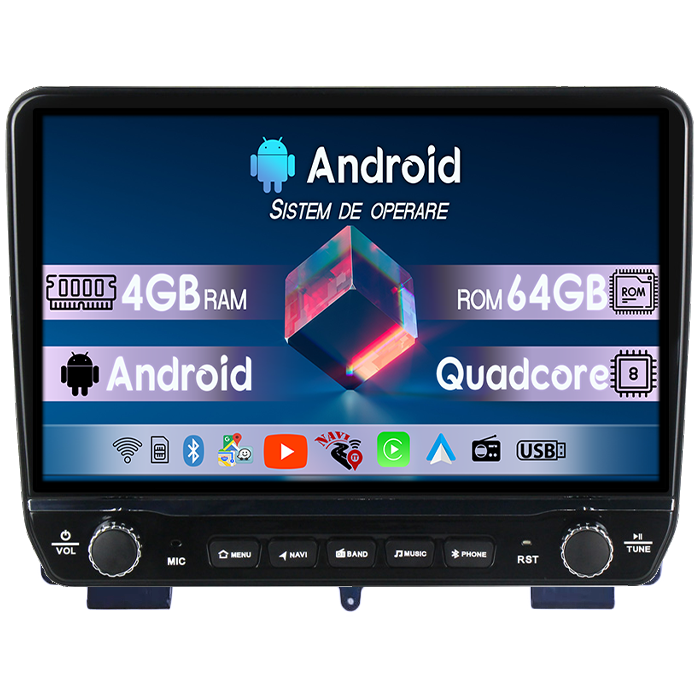 Navigatie dedicata Hyundai Rohens Genesis Coupe Tesla cu butoane rotative model 2024, 4GB RAM 64GB ROM, Procesor Quadcore, Android 14, Display QLED 10", DSP, Carplay&Android Auto [1]