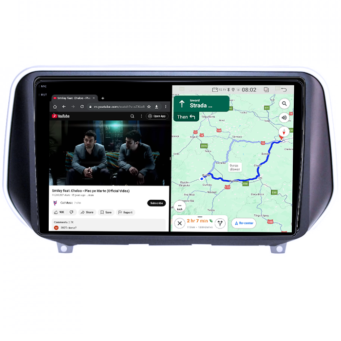 Navigatie dedicata Hyundai Santa Fe 2018+, 12GB RAM 256GB ROM, Android 14, Rezolutie 2K, Display QLED, 9", DSP, Carplay, Android Auto, Internet, Youtube, Waze, Wi Fi, USB [4]