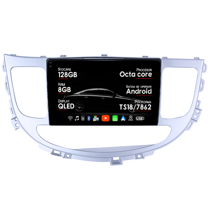 Navigatie dedicata Hyundai Rohens Genesis 2008-2013, 8GB RAM 128GB ROM, Octacore, Platforma TS18, Android 14, Display QLED 9", Suporta camera 360", DSP, Carplay&Android Auto, SIM 4G, Ventilator Act [1]