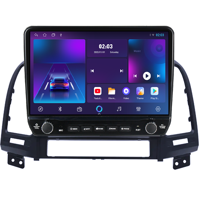 Navigatie dedicata Hyundai Santa Fe 2006-2012 Tesla cu butoane rotative model 2024, 4GB RAM 64GB ROM, Procesor Quadcore, Android 14, Display QLED 10", DSP, Carplay&Android Auto [6]