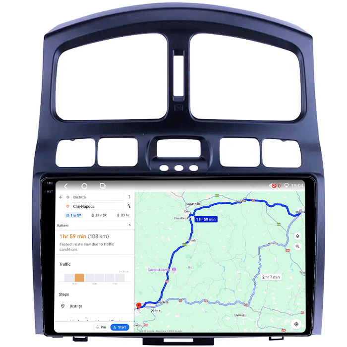 Navigatie dedicata Hyundai Santa Fe 2000-2012, 4GB RAM 64GB ROM, Octacore, Android 14, Display QLED 1K 9", Carplay&Android Auto, SIM 4G, Ventilator Activ [4]
