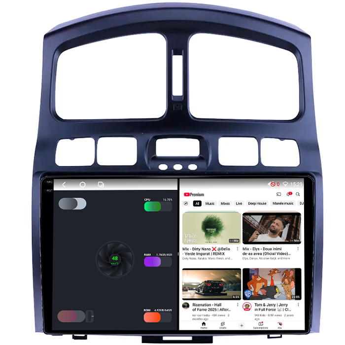 Navigatie dedicata Hyundai Santa Fe 2000-2012, 4GB RAM 64GB ROM, Octacore, Android 14, Display QLED 1K 9", Carplay&Android Auto, SIM 4G, Ventilator Activ [3]