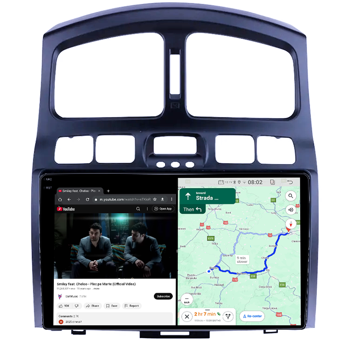 Navigatie dedicata Hyundai Santa Fe 2000-2012, 4GB RAM 64GB ROM, Quad Core, Display 9" QLED 1K, Carplay, Android 14, Bluetooth, Magazin Play, Suport Camere AHD [3]