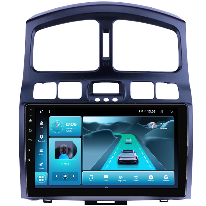 Navigatie dedicata Hyundai Santa Fe 2000-2012, 8GB RAM 128GB ROM, Octacore, Platforma TS18, Android 13, Display QLED 9”, Suporta camera 360º, DSP, Carplay&Android Auto, SIM 4G, Ventilator Activ [3]