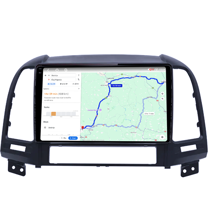 Navigatie dedicata Hyundai Santa Fe 2005-2012, 4GB RAM 64GB ROM, Octacore, Android 14, Display QLED 1K 9", Carplay&Android Auto, SIM 4G, Ventilator Activ [4]