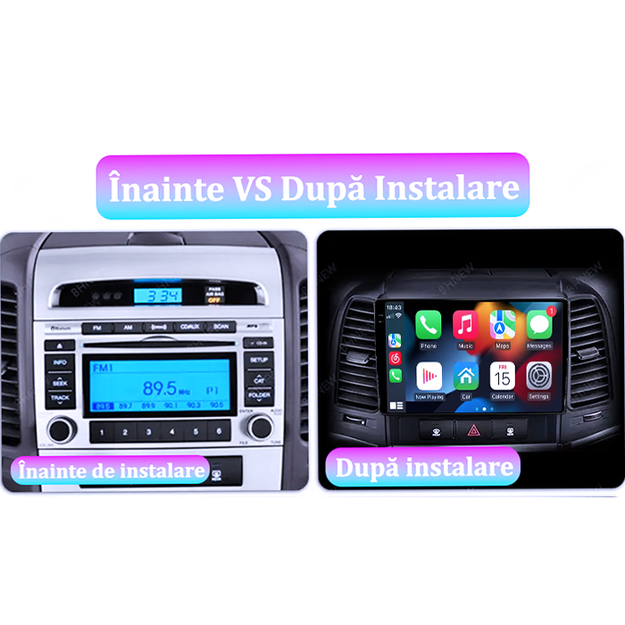 Navigatie dedicata Hyundai Santa Fe 2005-2012, 4GB RAM 64GB ROM, Procesor Qualcomm Octacore, Android 14, Rezolutie 2K, Display QLED 9", DSP, Carplay&Android Auto, SIM 4G [7]