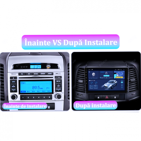 Navigatie dedicata Hyundai Santa Fe 2005-2012, 4GB RAM 64GB ROM, Quad Core, Display 9" QLED 1K, Carplay, Android 14, Bluetooth, Magazin Play, Suport Camere AHD [4]