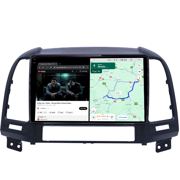 Navigatie dedicata Hyundai Santa Fe 2005-2012, 4GB RAM 64GB ROM, Quad Core, Display 9" QLED 1K, Carplay, Android 14, Bluetooth, Magazin Play, Suport Camere AHD [3]