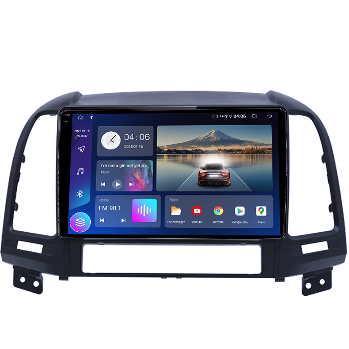 Navigatie dedicata Hyundai Santa Fe 2005-2012, 4GB RAM 64GB ROM, Quad Core, Display 9" QLED 1K, Carplay, Android 14, Bluetooth, Magazin Play, Suport Camere AHD [2]