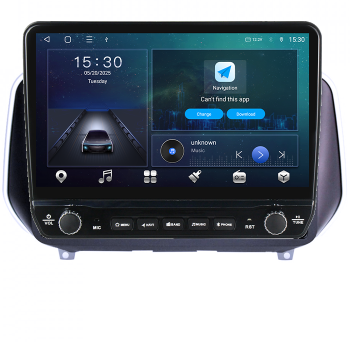 Navigatie dedicata Hyundai Santa Fe 2018+ Tesla cu butoane rotative model 2024, 4GB RAM 64GB ROM, Procesor Quadcore, Android 14, Display QLED 10", DSP, Carplay&Android Auto [6]