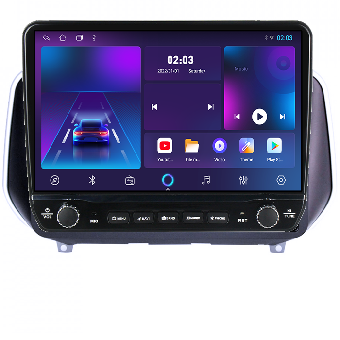 Navigatie dedicata Hyundai Santa Fe 2018+ Tesla cu butoane rotative model 2024, 4GB RAM 64GB ROM, Procesor Quadcore, Android 14, Display QLED 10", DSP, Carplay&Android Auto [5]