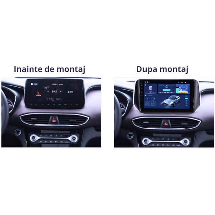 Navigatie dedicata Hyundai Santa Fe 2018+, 4GB RAM 32GB ROM, Octacore, Android 14, Display QLED 9", DSP, Carplay&Android Auto, SIM 4G, Bluetooth, Ventilator Activ [5]