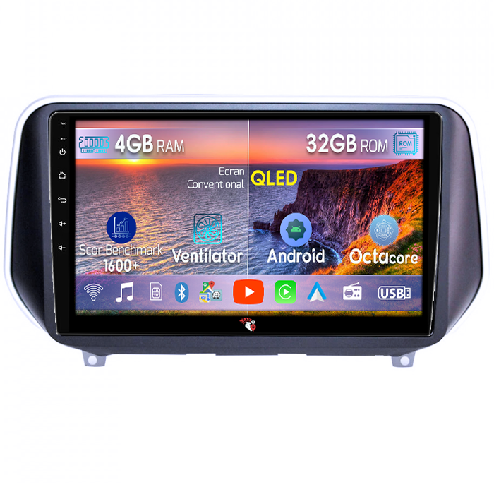 Navigatie dedicata Hyundai Santa Fe 2018+, 4GB RAM 32GB ROM, Octacore, Android 14, Display QLED 9", DSP, Carplay&Android Auto, SIM 4G, Bluetooth, Ventilator Activ [1]