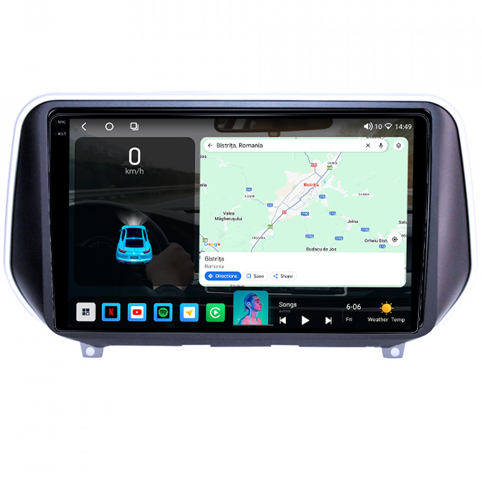 Navigatie dedicata Hyundai Santa Fe 2018+, 4GB RAM 64GB ROM, Procesor Qualcomm Octacore, Android 14, Rezolutie 2K, Display QLED 9", DSP, Carplay&Android Auto, SIM 4G [3]