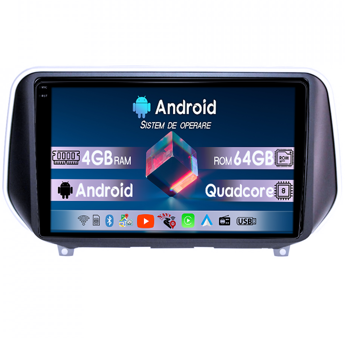 Navigatie dedicata Hyundai Santa Fe 2018+, 4GB RAM 64GB ROM, Quadcore, Android 14, Display QLED 1K, 9", DSP, Carplay&Android Auto, Suport camere AHD [1]
