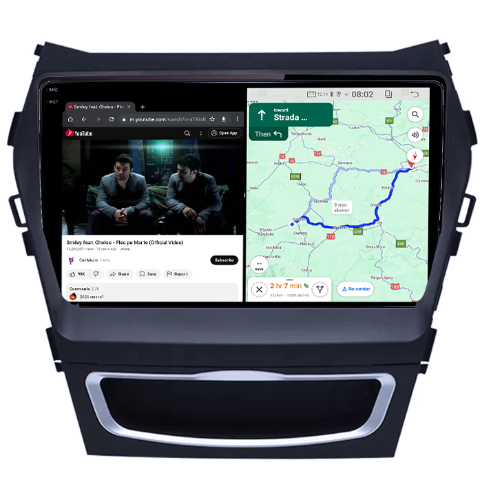 Navigatie dedicata Hyundai Santa Fe ix 45 2012-2017, 4GB RAM 64GB ROM, Quad Core, Display 9" QLED 1K, Carplay, Android 14, Bluetooth, Magazin Play, Suport Camere AHD [3]