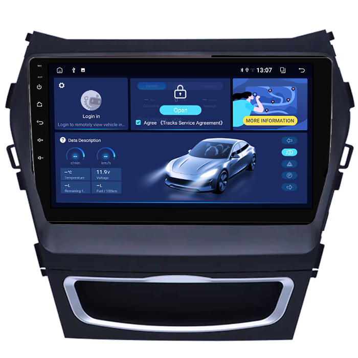 Navigatie dedicata Hyundai Santa Fe IX45 2012-2017, 4GB RAM 32GB ROM, Octacore, Android 14, Display QLED 9", DSP, Carplay&Android Auto, SIM 4G, Bluetooth, Ventilator Activ [2]