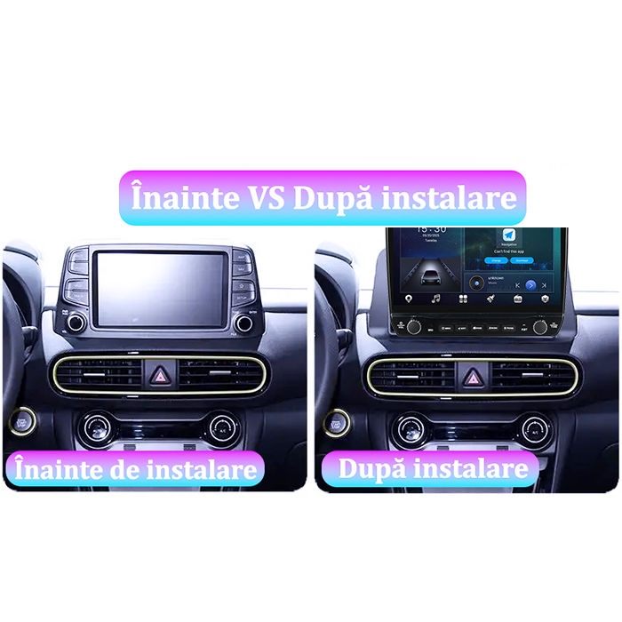 Navigatie dedicata Hyundai Kona 2018-2020 Tesla cu butoane rotative model 2024, 4GB RAM 64GB ROM, Procesor Quadcore, Android 14, Display QLED 10", DSP, Carplay&Android Auto [4]