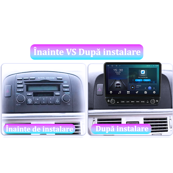 Navigatie dedicata Hyundai Sonata NF 2004-2008 Tesla cu butoane rotative model 2024, 4GB RAM 64GB ROM, Procesor Quadcore, Android 14, Display QLED 10", DSP, Carplay&Android Auto [4]