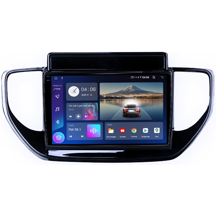 Navigatie dedicata Hyundai Solaris 2 2020-2021, 4GB RAM 64GB ROM, Quad Core, Display 9" QLED 1K, Carplay, Android 14, Bluetooth, Magazin Play, Suport Camere AHD [2]