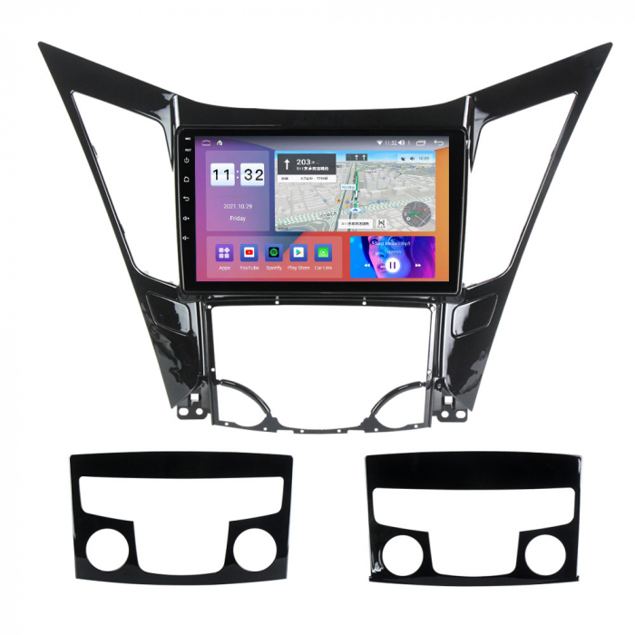 Navigatie dedicata Hyundai Sonata 2009-2014, 4 GB RAM 32 ROM, Android 13, Display QLED, 9", DSP, Carplay, Android Auto, Internet, Youtube , Waze , WI-FI , USB , Bluetooth [3]