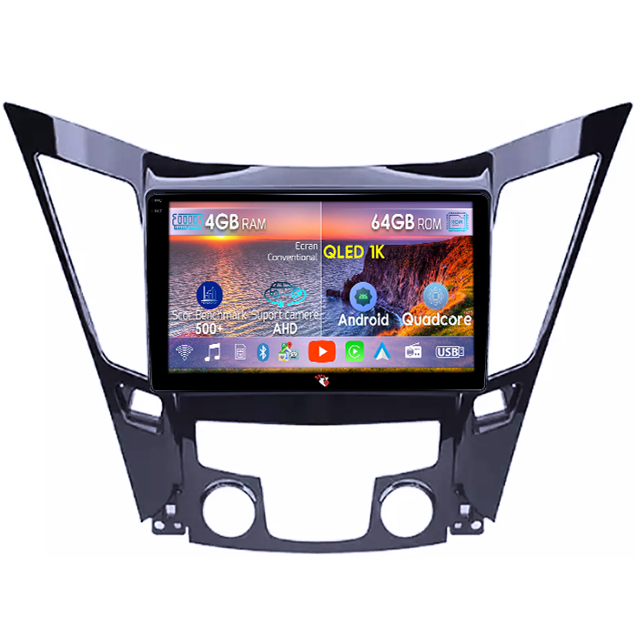 Navigatie dedicata Hyundai Sonata 2009-2014, 4GB RAM 64GB ROM, Octacore, Android 14, Display QLED 1K 9", Carplay&Android Auto, SIM 4G, Ventilator Activ [1]