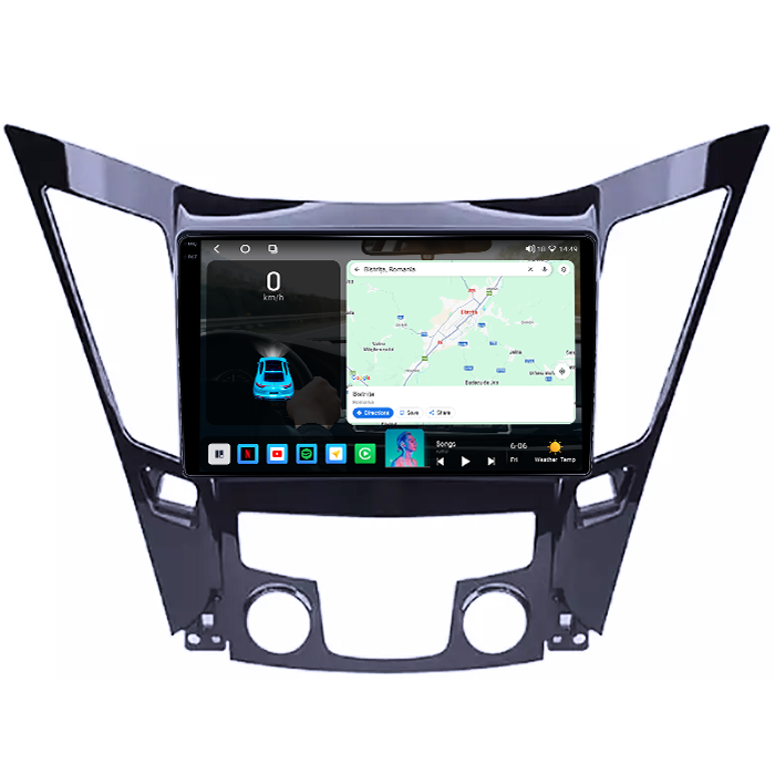 Navigatie dedicata Hyundai Sonata 2009-2014, 4GB RAM 64GB ROM, Octacore, Android 14, Display QLED 1K 9", Carplay&Android Auto, SIM 4G, Ventilator Activ [2]