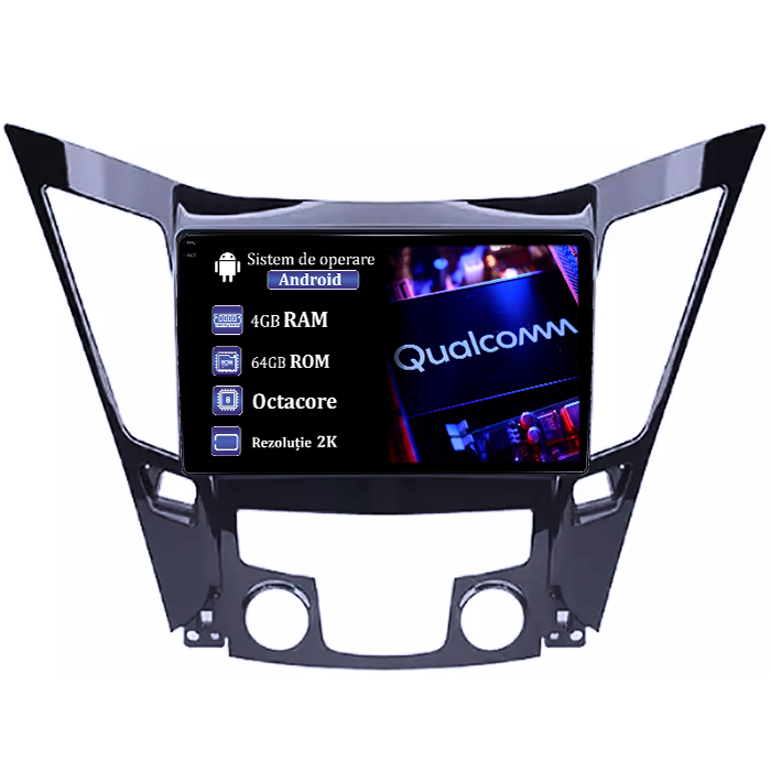 Navigatie dedicata Hyundai Sonata 2009-2014, 4GB RAM 64GB ROM, Procesor Qualcomm Octacore, Android 14, Rezolutie 2K, Display QLED 9", DSP, Carplay&Android Auto, SIM 4G [1]