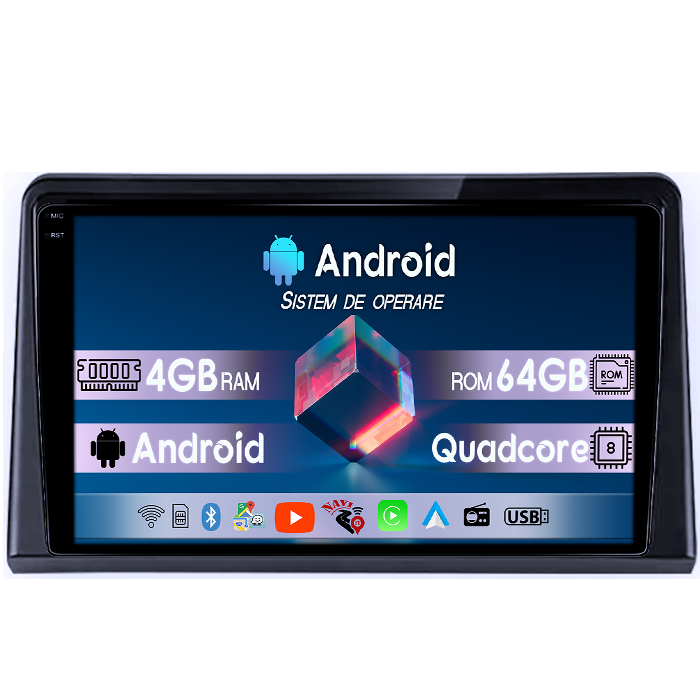 Navigatie dedicata Hyundai Sonata 7 2017-2019, 4GB RAM 64GB ROM, Quad Core, Display 9" QLED 1K, Carplay, Android 14, Bluetooth, Magazin Play, Suport Camere AHD [1]
