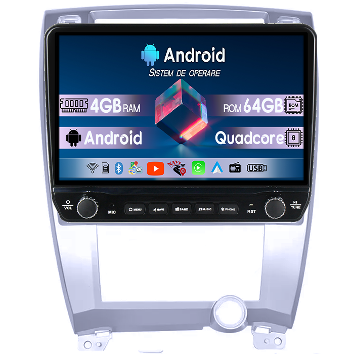 Navigatie dedicata Hyundai Tucson 2001-2009 Tesla cu butoane rotative model 2024, 4GB RAM 64GB ROM, Procesor Quadcore, Android 14, Display QLED 10", DSP, Carplay&Android Auto [1]