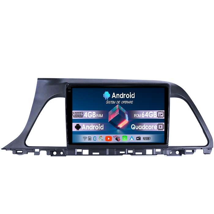 Navigatie dedicata Hyundai Sonata 9 2015-2018, 4GB RAM 64GB ROM, Quad Core, Display 9" QLED 1K, Carplay, Android 14, Bluetooth, Magazin Play, Suport Camere AHD [1]