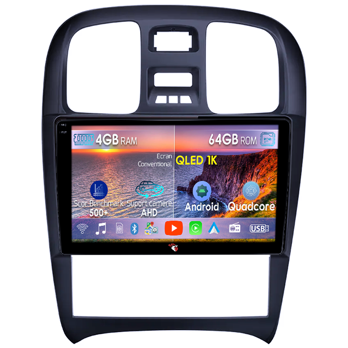 Navigatie dedicata Hyundai Sonata Fe 2004-2012, 4GB RAM 64GB ROM, Octacore, Android 14, Display QLED 1K 9", Carplay&Android Auto, SIM 4G, Ventilator Activ [1]