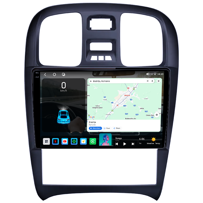 Navigatie dedicata Hyundai Sonata Fe 2004-2012, 4GB RAM 64GB ROM, Octacore, Android 14, Display QLED 1K 9", Carplay&Android Auto, SIM 4G, Ventilator Activ [2]