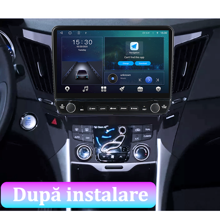 Navigatie dedicata Hyundai Sonata 2009-2014 Tesla cu butoane rotative model 2024, 4GB RAM 64GB ROM, Procesor Quadcore, Android 14, Display QLED 10", DSP, Carplay&Android Auto [4]