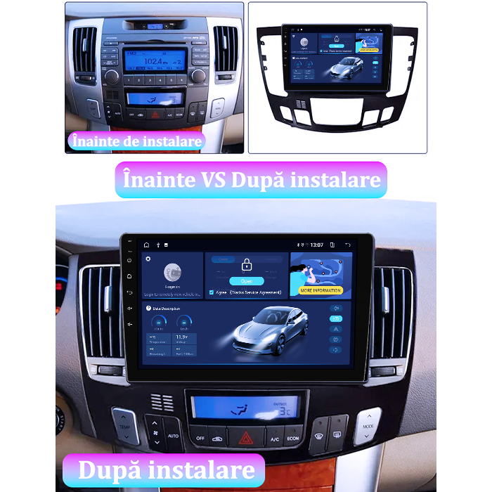Navigatie dedicata Hyundai Sonata NF 2009, 12GB RAM 256GB ROM, Android 14, Rezolutie 2K, Display QLED, 9", DSP, Carplay, Android Auto, Internet, Youtube, Waze, Wi Fi, USB [5]