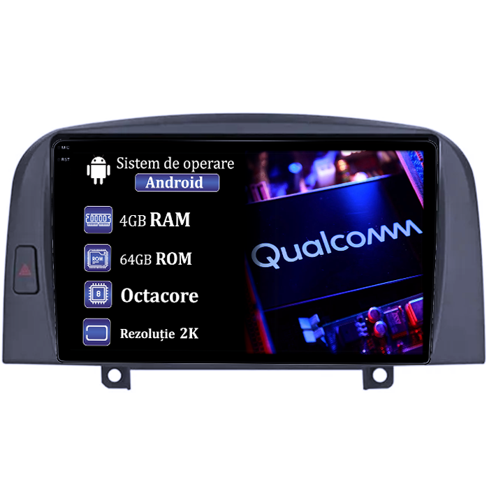 Navigatie dedicata Hyundai Sonata NF 2004-2008, 4GB RAM 64GB ROM, Procesor Qualcomm Octacore, Android 14, Rezolutie 2K, Display QLED 9", DSP, Carplay&Android Auto, SIM 4G [1]