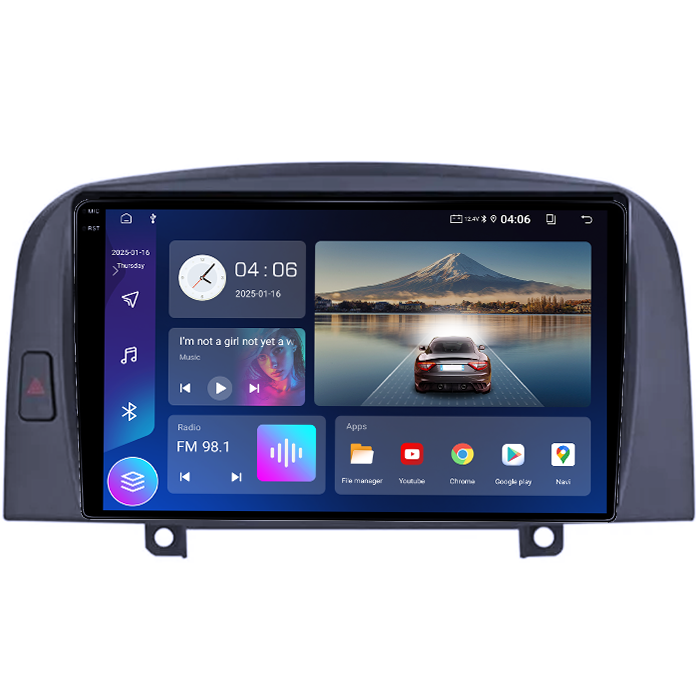 Navigatie dedicata Hyundai Sonata NF 2004-2008, 4GB RAM 64GB ROM, Quad Core, Display 9" QLED 1K, Carplay, Android 14, Bluetooth, Magazin Play, Suport Camere AHD [2]