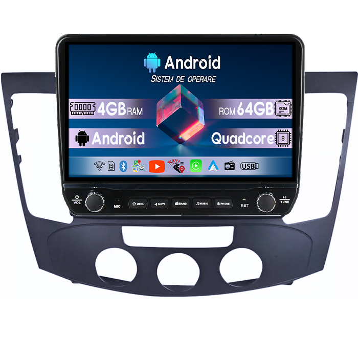Navigatie dedicata Hyundai Sonata NF 2009 Tesla cu butoane rotative model 2024, 4GB RAM 64GB ROM, Procesor Quadcore, Android 14, Display QLED 10", DSP, Carplay&Android Auto [1]
