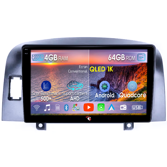 Navigatie dedicata Hyundai Sonata NF 2006, 4GB RAM 64GB ROM, Octacore, Android 14, Display QLED 1K 9", Carplay&Android Auto, SIM 4G, Ventilator Activ [1]