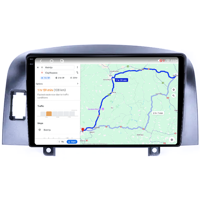 Navigatie dedicata Hyundai Sonata NF 2006, 4GB RAM 64GB ROM, Octacore, Android 14, Display QLED 1K 9", Carplay&Android Auto, SIM 4G, Ventilator Activ [4]