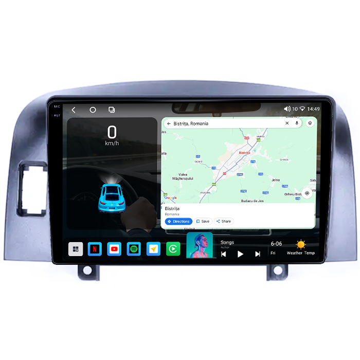 Navigatie dedicata Hyundai Sonata NF 2006, 4GB RAM 64GB ROM, Octacore, Android 14, Display QLED 1K 9", Carplay&Android Auto, SIM 4G, Ventilator Activ [2]