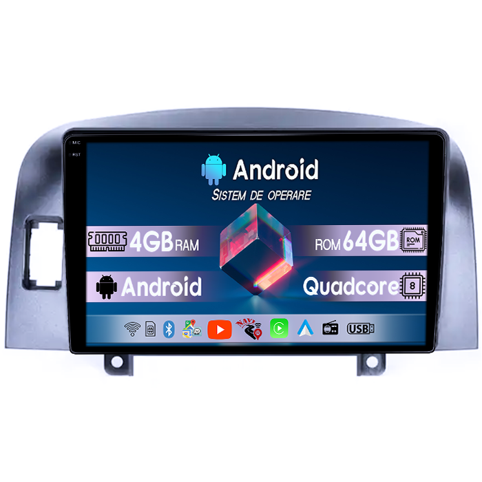 Navigatie dedicata Hyundai Sonata NF 2006, 4GB RAM 64GB ROM, Quad Core, Display 9" QLED 1K, Carplay, Android 14, Bluetooth, Magazin Play, Suport Camere AHD [1]