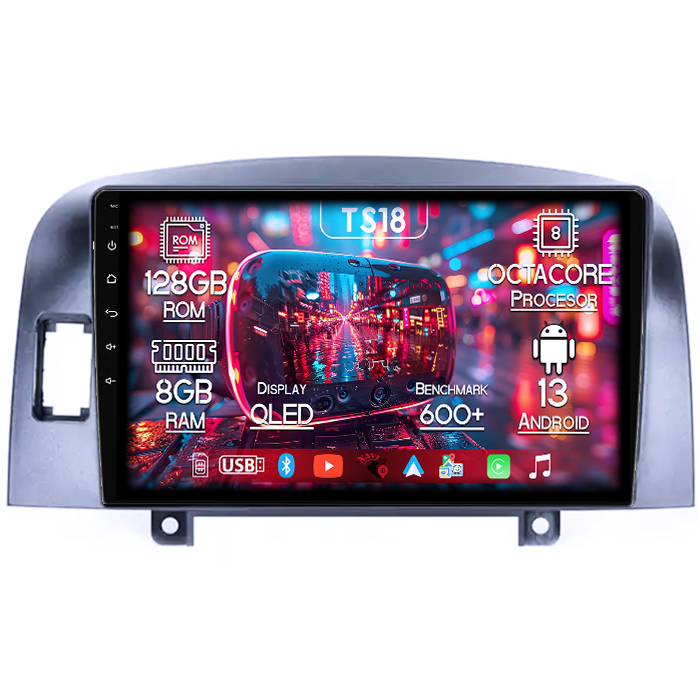Navigatie dedicata Hyundai Sonata NF 2006, 8GB RAM 128GB ROM, Octacore, Platforma TS18, Android 13, Display QLED 9”, Suporta camera 360º, DSP, Carplay&Android Auto, SIM 4G, Ventilator Activ [1]