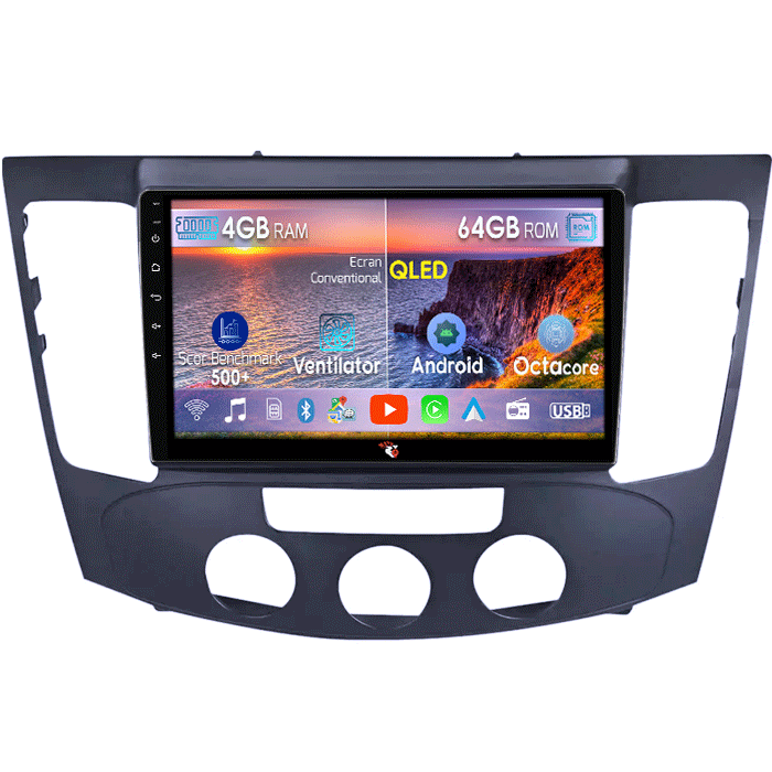 Navigatie dedicata Hyundai Sonata NF 2009, 4GB RAM 64GB ROM, Octacore, Android 14, Display QLED 9", DSP, Carplay&Android Auto, SIM 4G, Ventilator Activ [1]